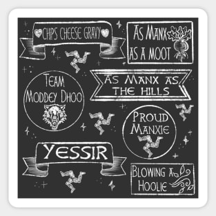 Manx blackboard Sticker